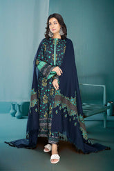 2-Pc Digital Printed Viscose Long Shirt with Straight Trouser CPM22-123